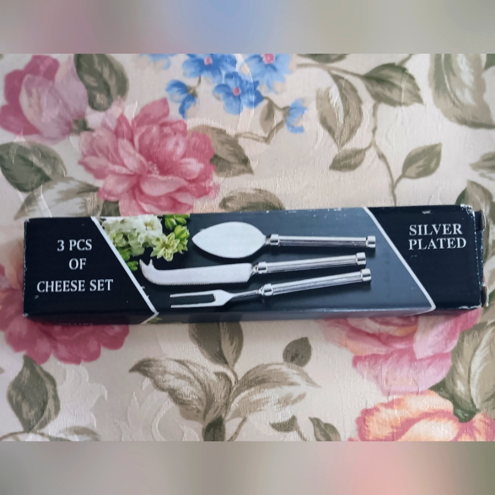 Vintage silver-plated cheese set serving cutting utensils serveware Silverplate